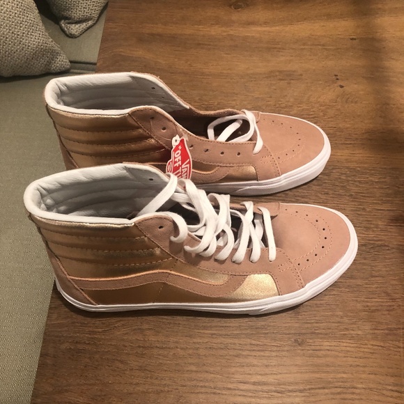 rose gold vans sk8 hi